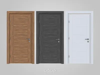 Door 3dmodel three different colored doors 3D model
