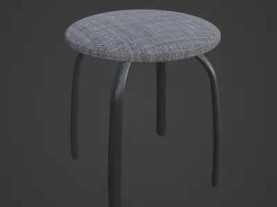 Steel Stool F 04 3D model