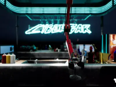 CyberPunk Sci-Fi Bar Asset Pack Low-poly 3D model