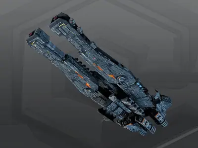 SF Dreadnought 2B Low-poly 3D model