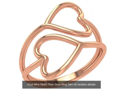 30 Wire Plain Gold Ring 3dm stl renders details 3D Model Pack