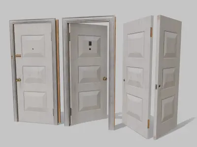 Door white 07 Low-poly 3D model
