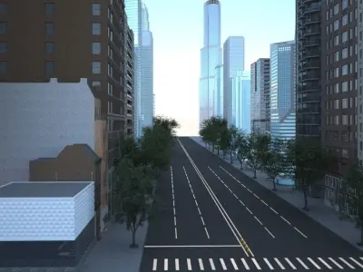 building street Low-poly 3D model