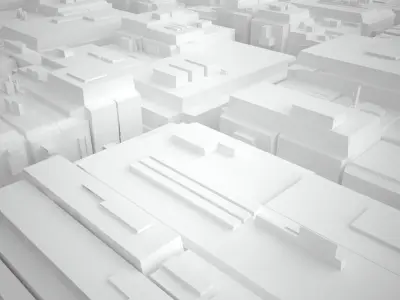 City scape Architecture Exterior Building Road Futuristic Low-poly 3D model