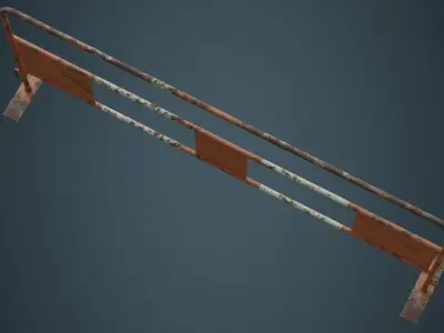 Crowd Barrier 4B Low-poly 3D model