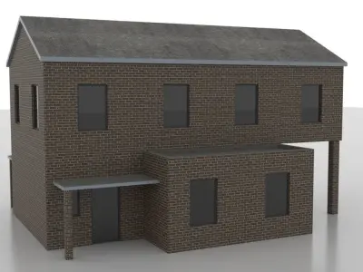 City Fire Station 4 Low-poly 3D model