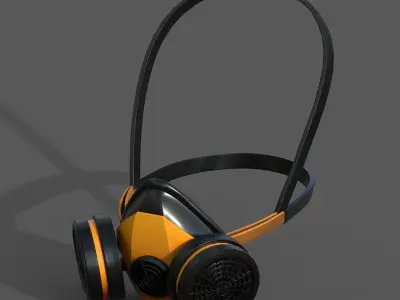 Gas mask respirator military combat protection  Low-poly 3D model get