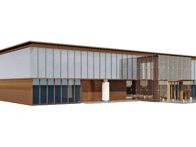 Modern Glass Pavilion Exterior 3D model