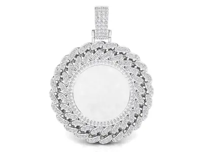 Cuban engraveable medallion hip-hop pendant 3D print model