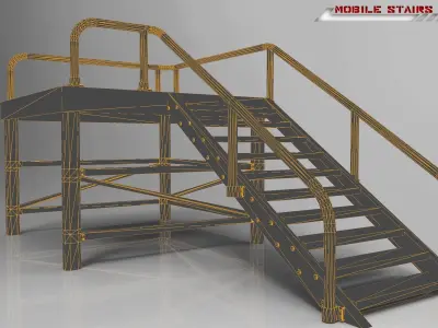 Mobile Stairs Lowpoly Low-poly 3D model