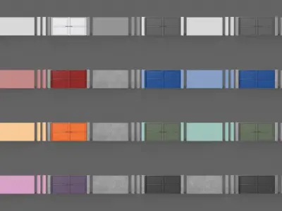 PBR Gate and Wall 3 Low-poly 3D model