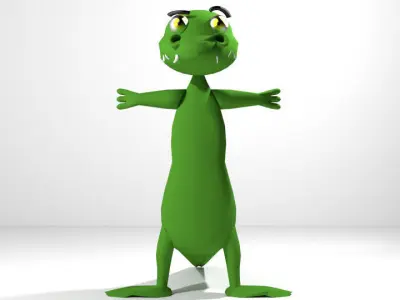 Cartoon Animal Crocodile 3D model