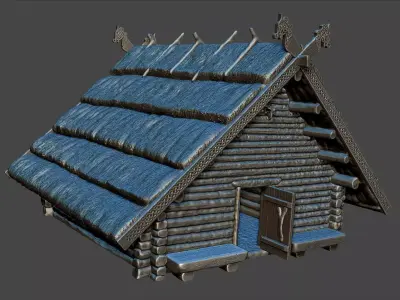 Viking wooden house 3D print model