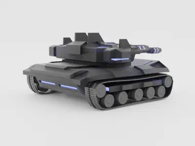 CYBER TANK low poly 3D print model