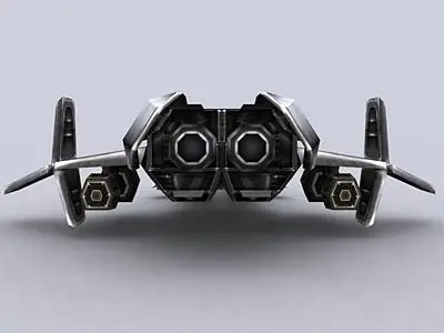 3DRT - Sci-Fi Airspace - Space Fighter B-03 Low-poly 3D model