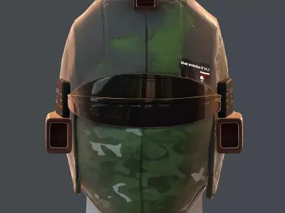 Gas mask helmet 3d model scifi Low-poly  Low-poly 3D model