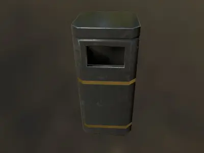 London Litter Bin Low-poly 3D model