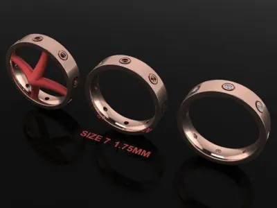 Infinity Diamond Box Band Ring Engagement Fashion Size7 3D print model