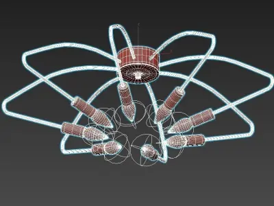 luminex ceiling light fixture with six lights 3D model