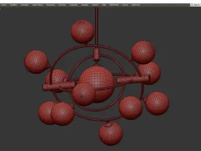 Gold Concentric Ring Pendant Low-poly 3D model