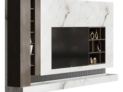 Modern TV Wall 01 3D model