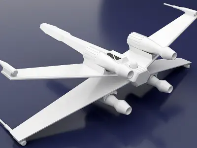 Xwing simplified 3d printable spaceship 3D print model