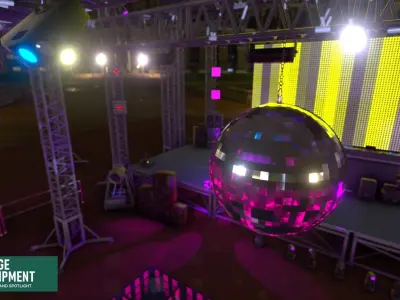 Stage equipment - devices and spotlight 3D model