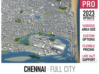 Chennai  Low-poly 3D model
