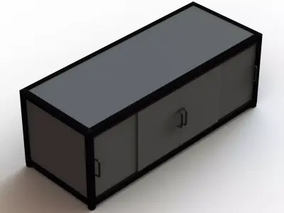 Aluminum Storage Cabinet with Sliding Doors 3D model purchase