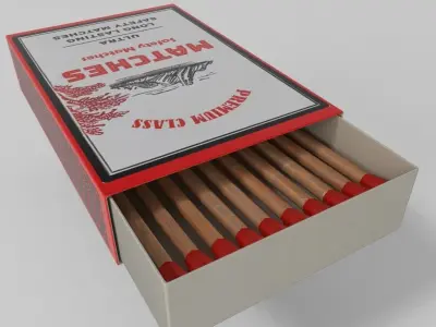 Lighting fluids and matches Matches Small Box Low-poly 3D model