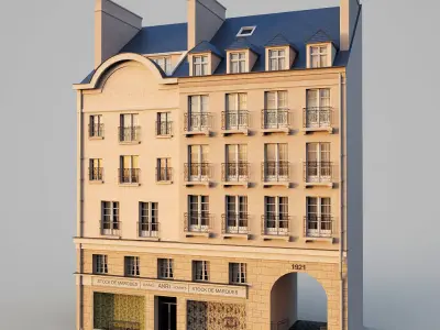 Parisian buildings 3D Model Pack