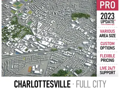 Charlottesville  Low-poly 3D model