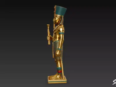 Pharaoh Amenhotep Statue Low-poly 3D model