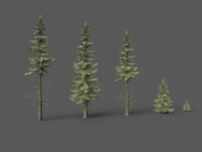 PINE TREE PACK Low-poly 3D model