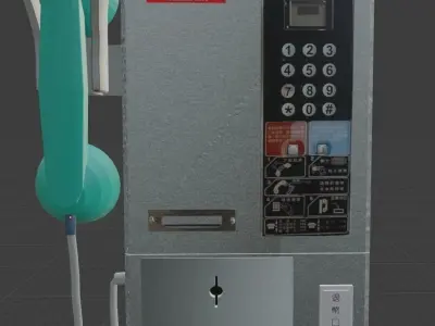 Public phone -Taiwan Chunghwa Telecom old version Low-poly 3D model