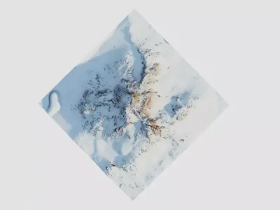 Green and Snow Mountain  3D model