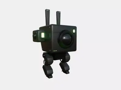 Robot C1 Black - Sentinel Character SciFi Design Low-poly 3D model