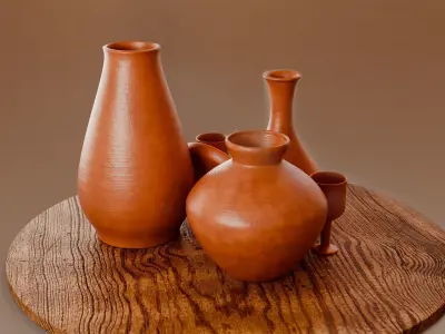 Procedural Clay Shader with Scene 3D model