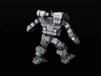Hunchback humanoid robot 3D print model
