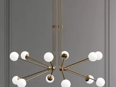 BULLARM modern brass chandelier with balls 3D model