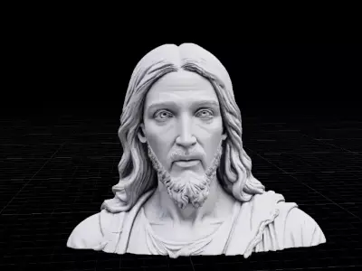 Jesus Christ Statue 3D Model Generic Religious Sculpture Low-poly 3D model