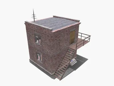 Brick tower Low-poly 3D model