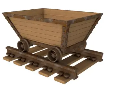 Cartoon Mine Cart 3D model