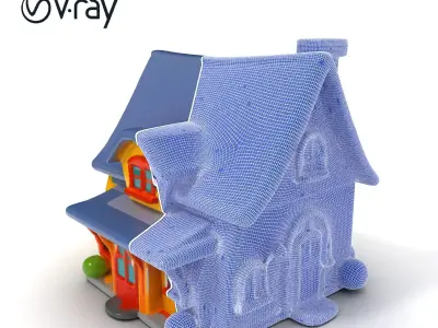 Cartoon House D Model Pack for Game and Animation Low-poly 3D model