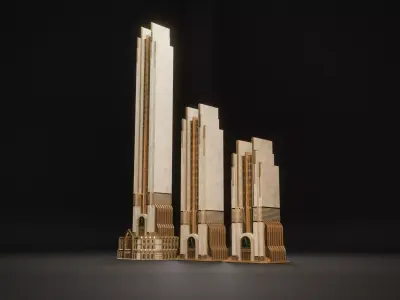 FANTASY ART DECO ARCHITECTURE CLASSIC 05 Low-poly 3D model