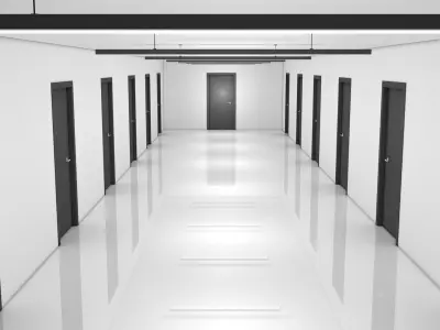 Apartment Corridor Low-poly 3D model