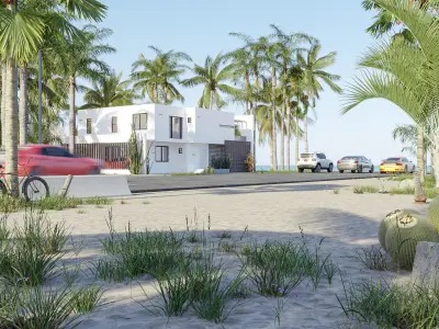 Exterior Beach Scene 3D Model 3D model