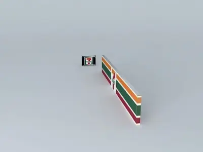 7eleven - Signboard Free 3D model
