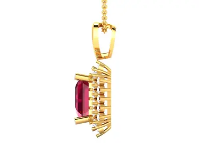 Women Princess Stone Pendant 3DM STL OBJ FBX Render Details 3D print model