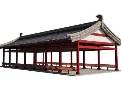 East Asian Covered Corridor 3D model